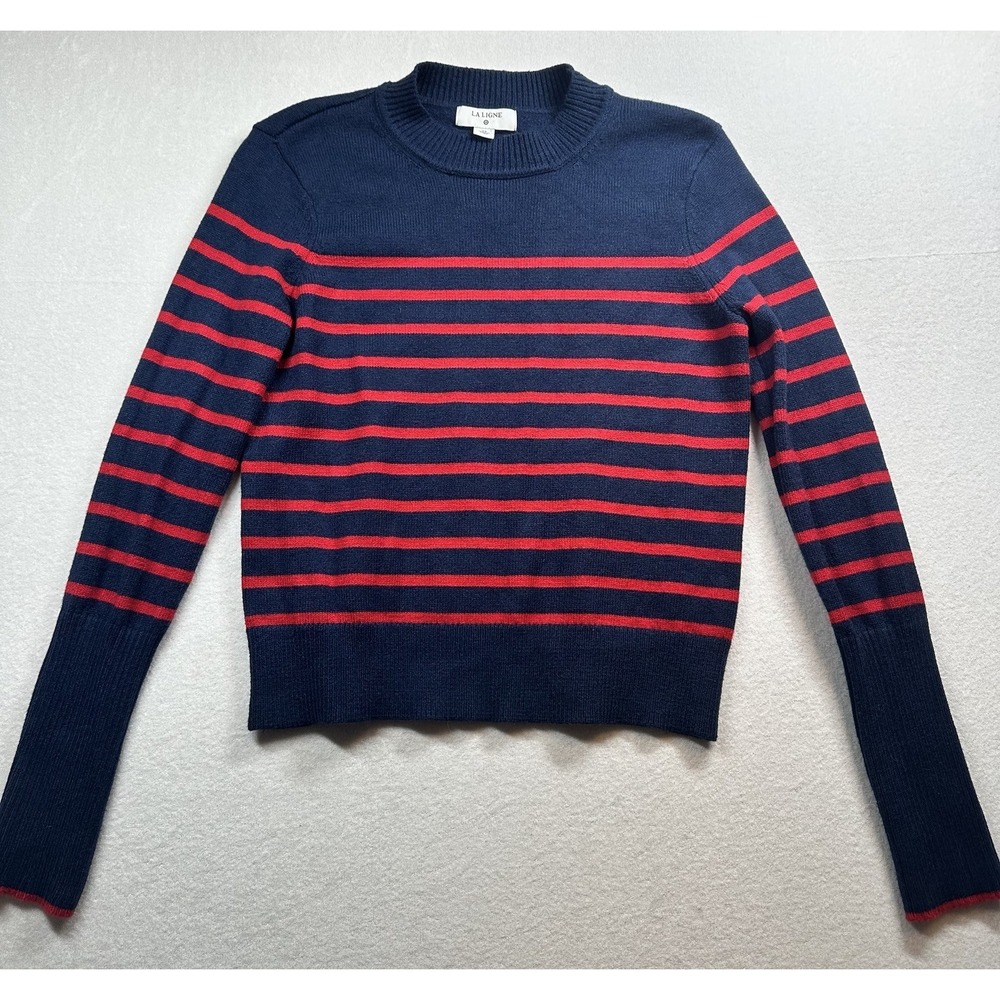 La Ligne x Target Striped Sweater XS‎ Navy Red Crewneck Cotton Casual Preppy